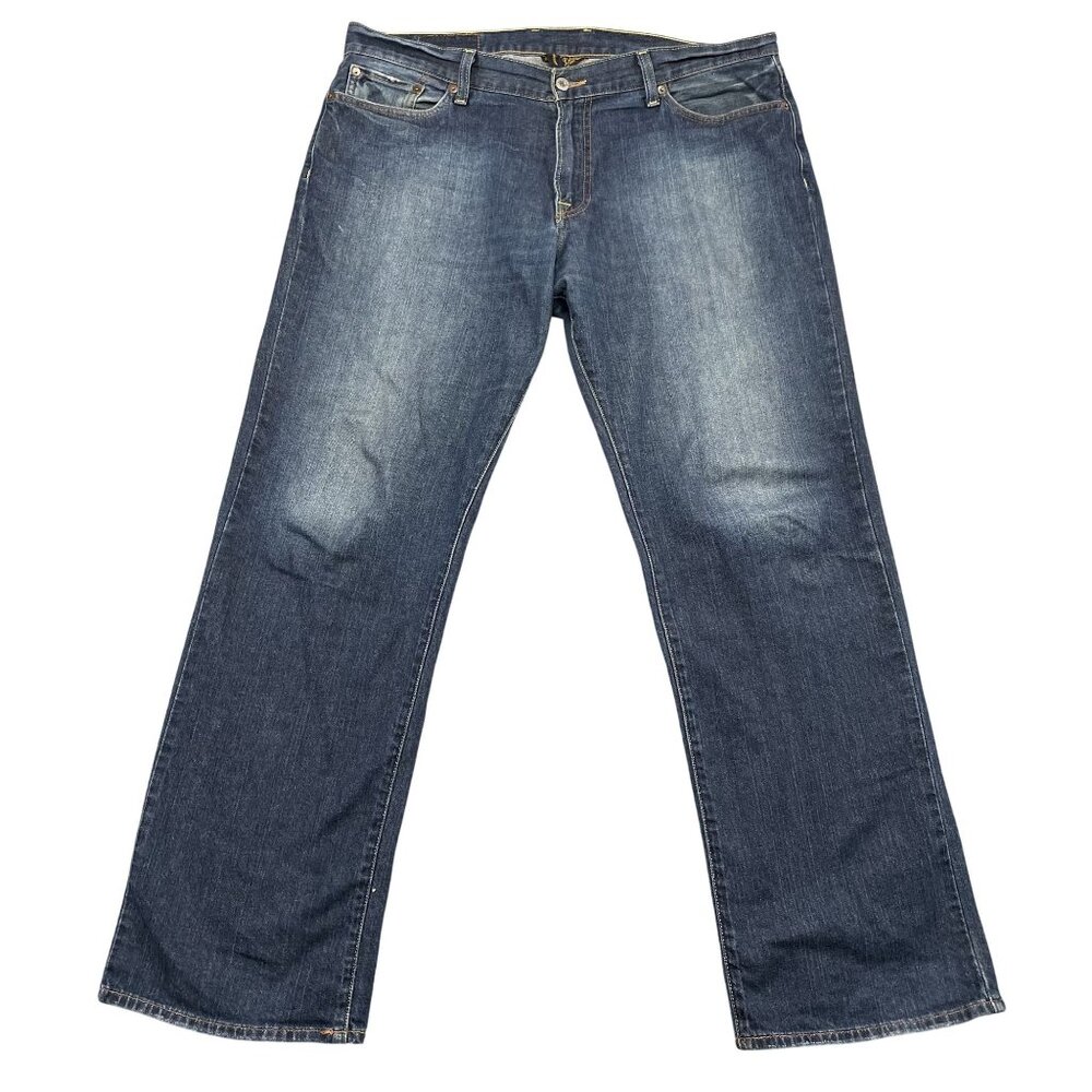 Lucky Brand Jeans by Gene Montesano Mens 36x32 Blue Vintage Straight Leg Denim